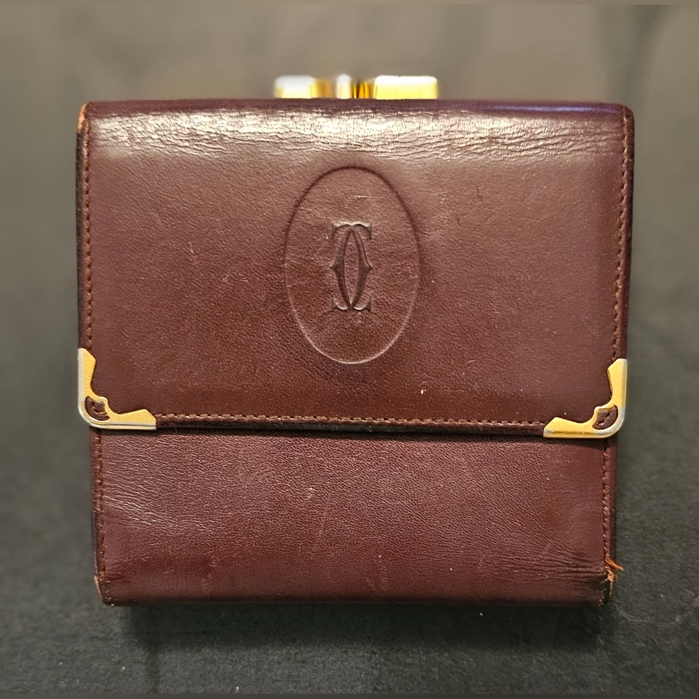 Cartier Wallet Wine Leather